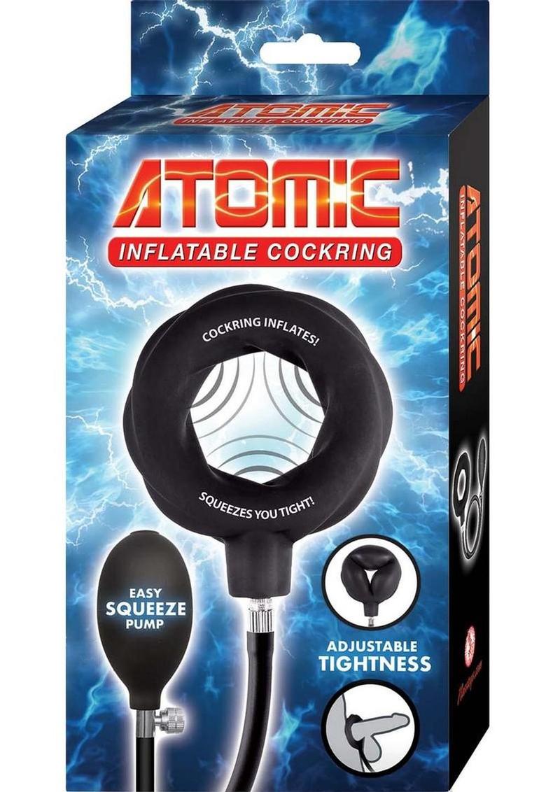 Atomic Inflatable Silicone Cock Ring - Black