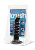 B-Vibe Krush Curved and Ribbed Dildo with Suction Cup - Black