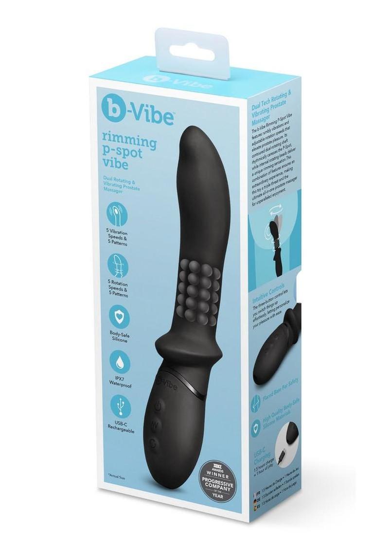B-Vibe Rimming Silicone P-Spot Vibe - Black