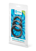 B-Vibe Snug Ring Thick Silicone Cock Ring - Black - 3 Pack
