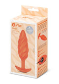 B-Vibe Swirl Textured Silicone Plug - Orange