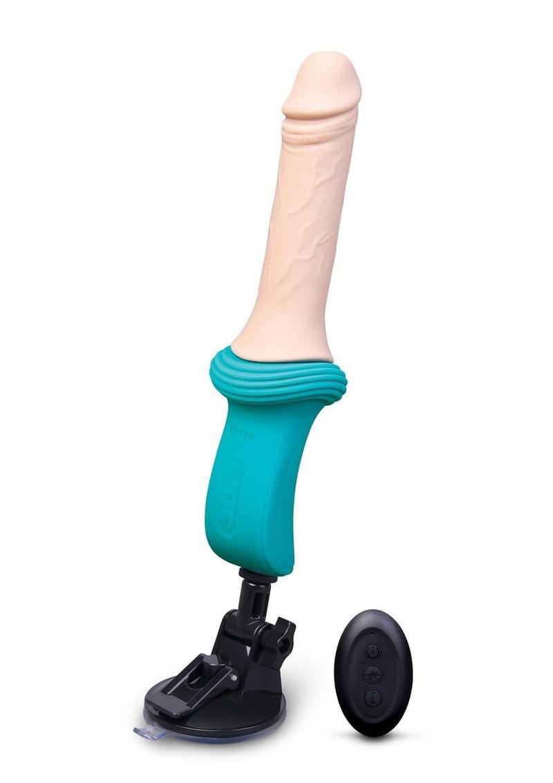 B-Vibe Thrusting Silicone Dildo Machine - Vanilla - 6.5in