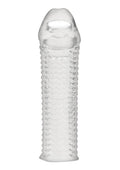 Blue Line Clear Textured Penis Enhancing Sleeve Extension - Clear - 6.5in