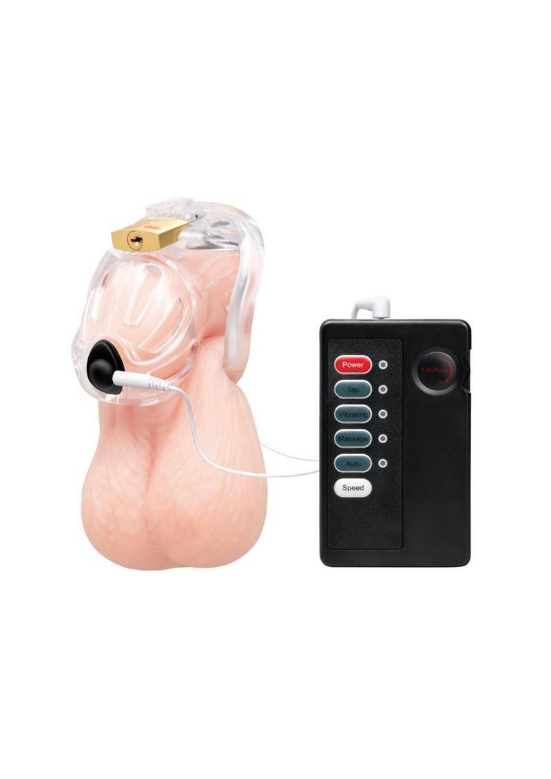 Blueline Electroshock Acrylic See Thru Chastity Cock Cage - Clear