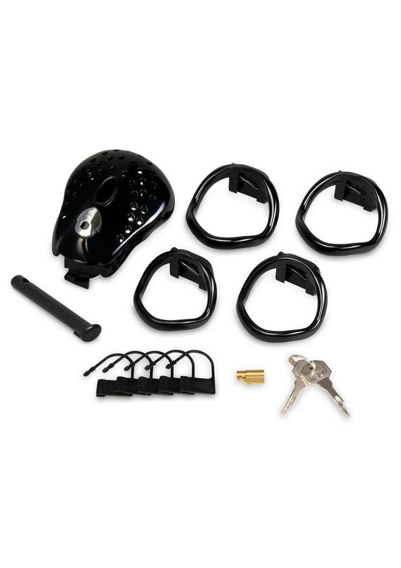 Blueline Full Coverage Cock and Balls Locked Up Chastity Cage Trap