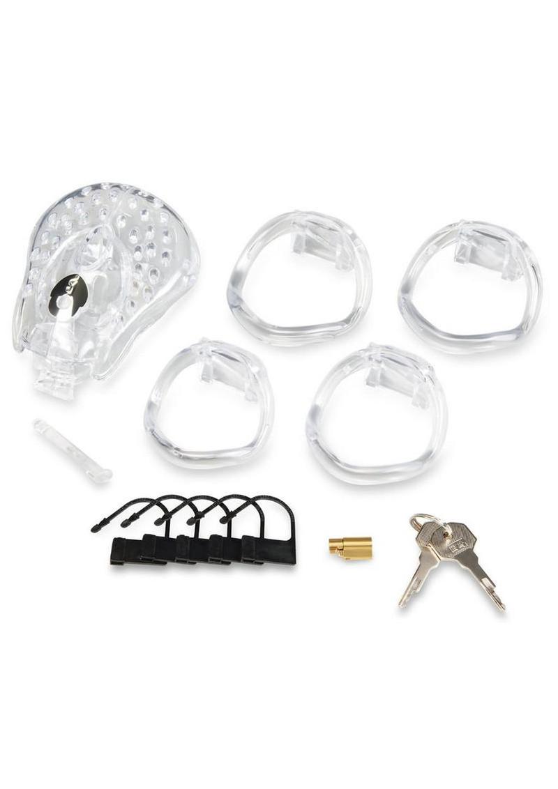 Blueline Full Coverage Cock and Balls Locked Up Chastity Cage Trap