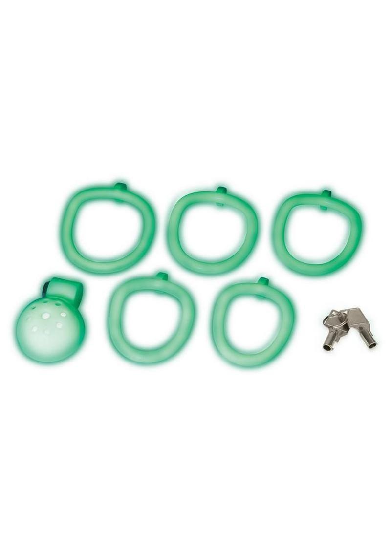 Blueline Glow In The Dark Micro Mini Cock Chastity Cage