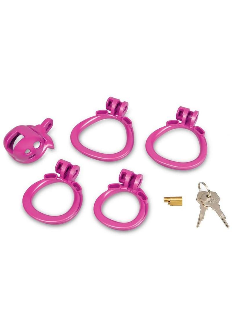 Blueline Prisoner Cock Cage - Pink - 1in