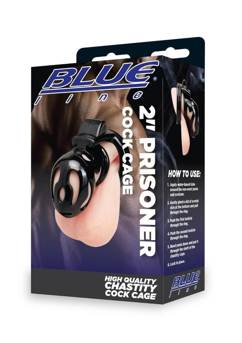 Blueline Prisoner Cock Cage - Black - 2in