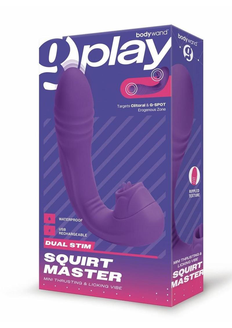 Bodywand G-Play Squirt Master The Thrusting and Licking Rechargeable Silicone Vibrator - Purple