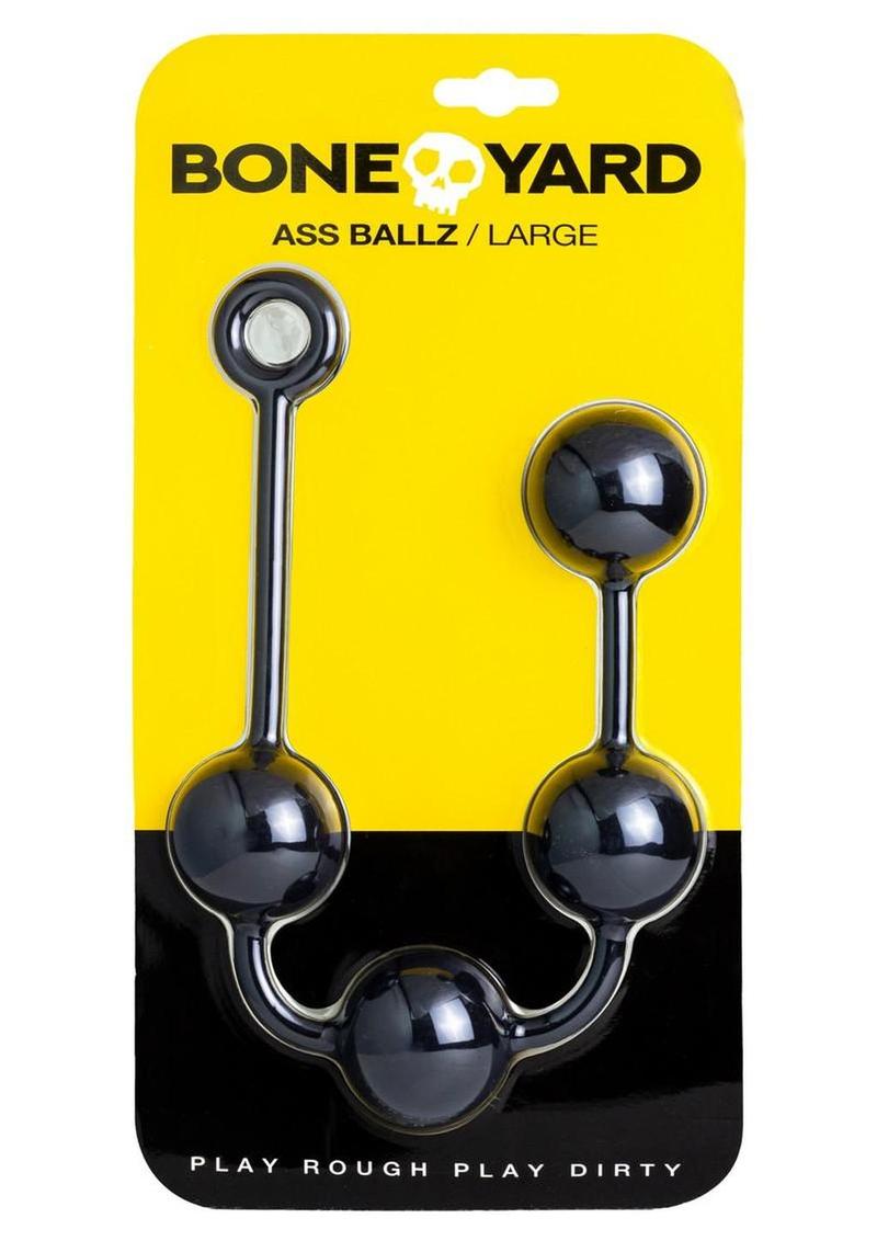 Boneyard Ass Ballz Silicone Anal Beads - Black - Large