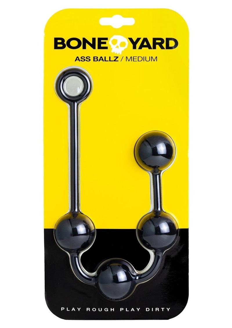 Boneyard Ass Ballz Silicone Anal Beads - Black - Medium