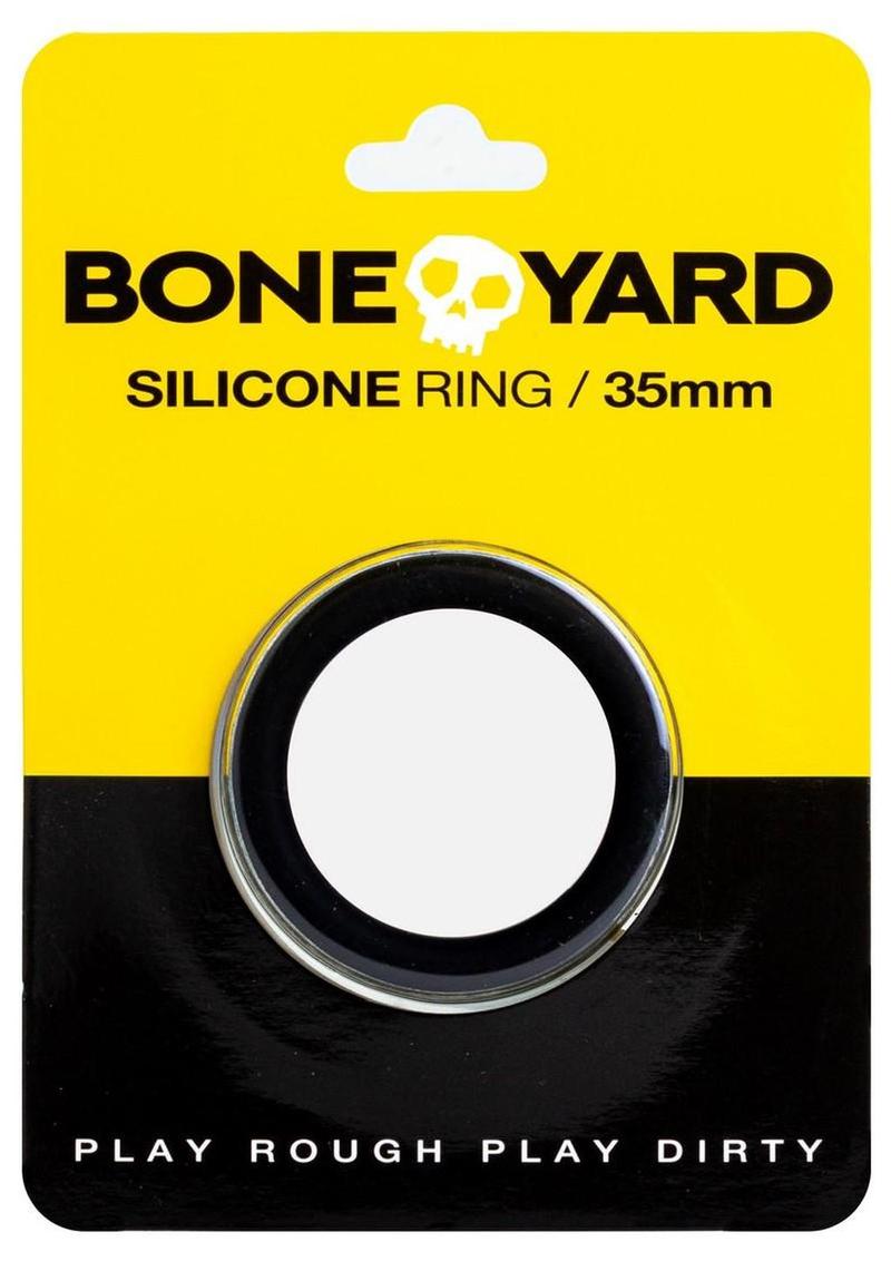 Boneyard Silicone Ring Cock Ring - Black - 1.4in