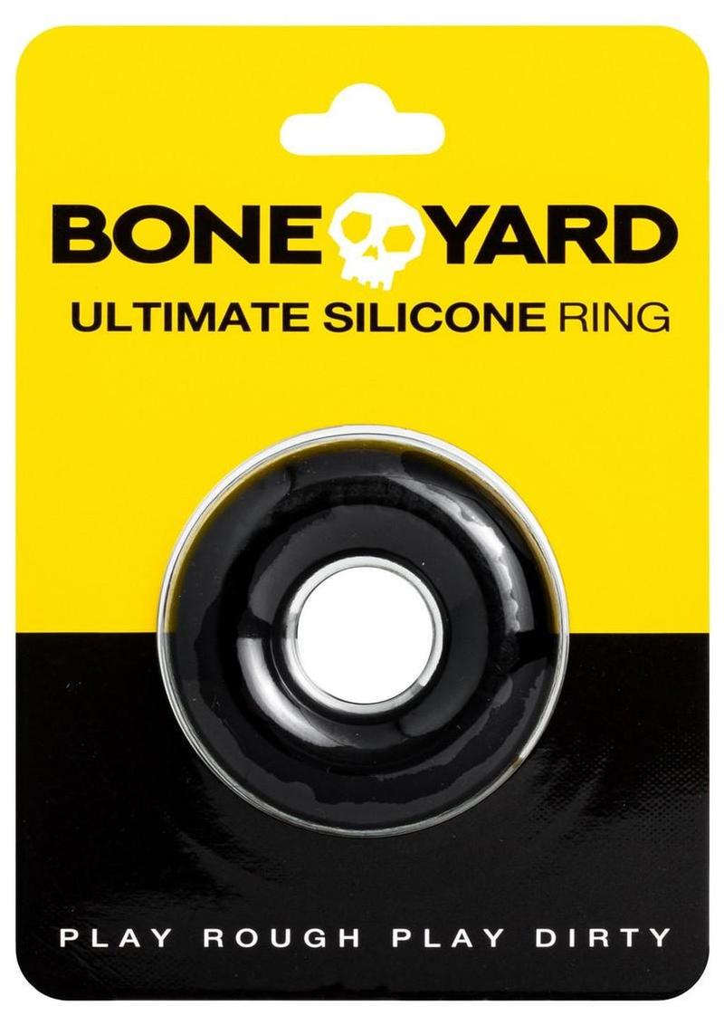 Boneyard Ultimate Silicone Cock Ring - Black - 2in