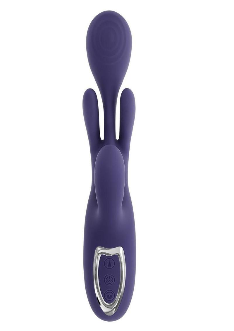 Bow Down Rechargeable Silicone Vibrator with Clitoral Stimulator