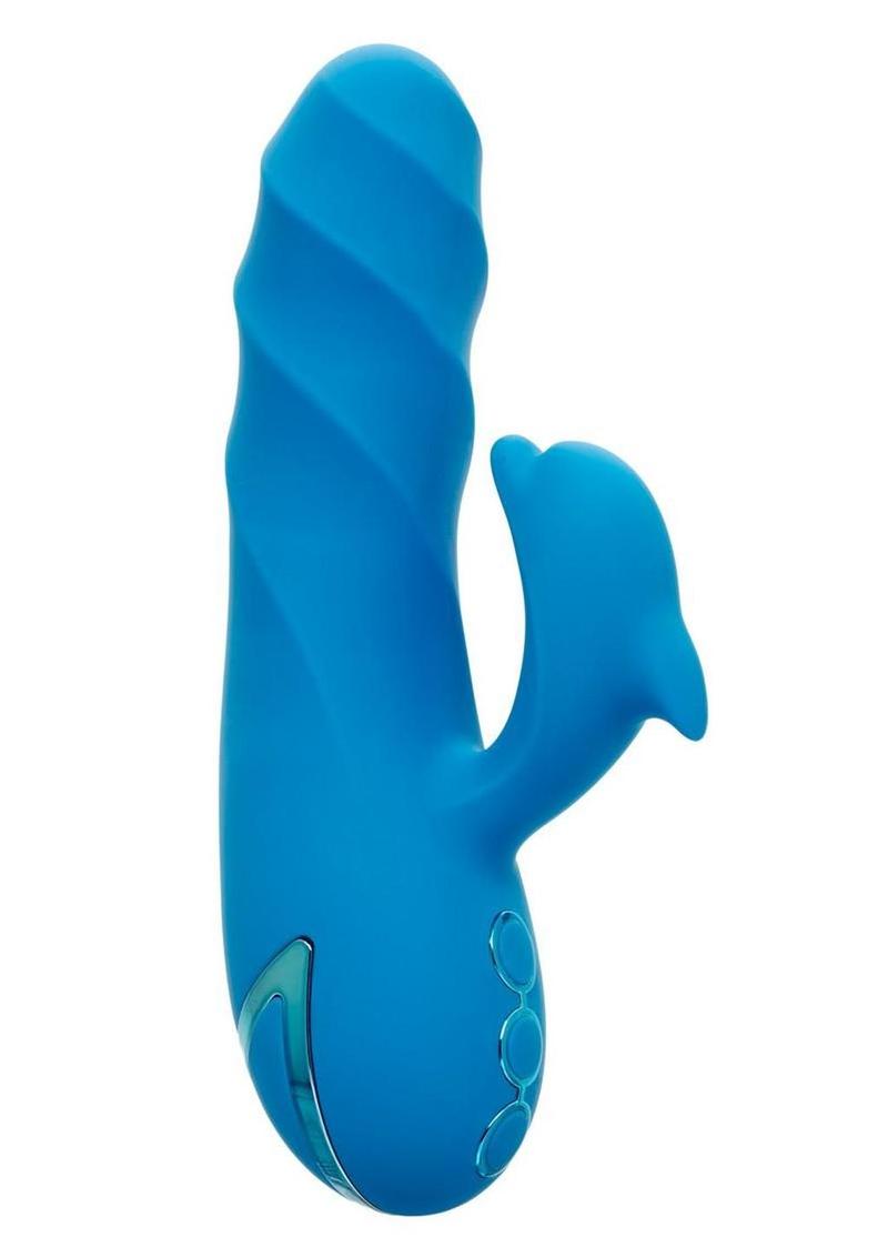California Dreaming Summer Lovin' Frisco Fantasy Rechargeable Silicone Dual Stimulating Vibrator - Blue