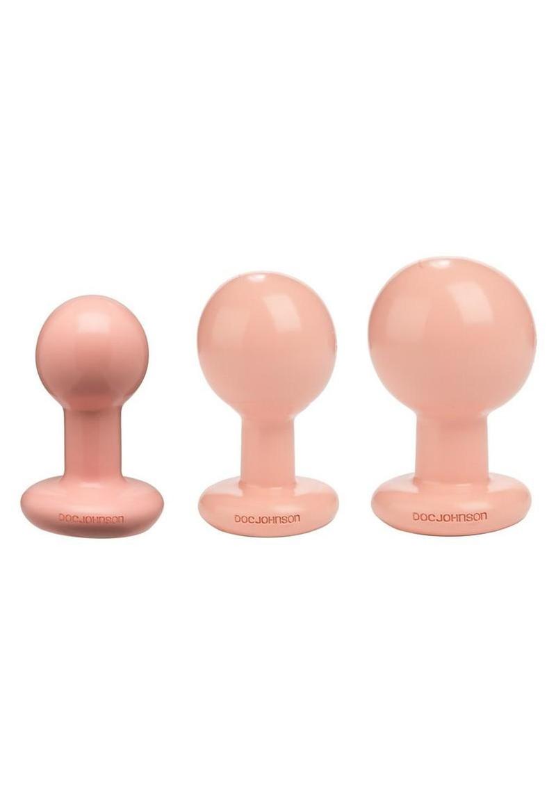 Classic Round Butt Plug - Vanilla - 3 Piece/Set