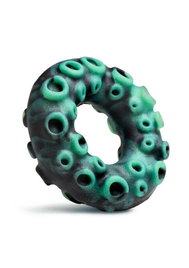 Creature Cock Octo-Grip Silicone Cock Ring - Black/Teal