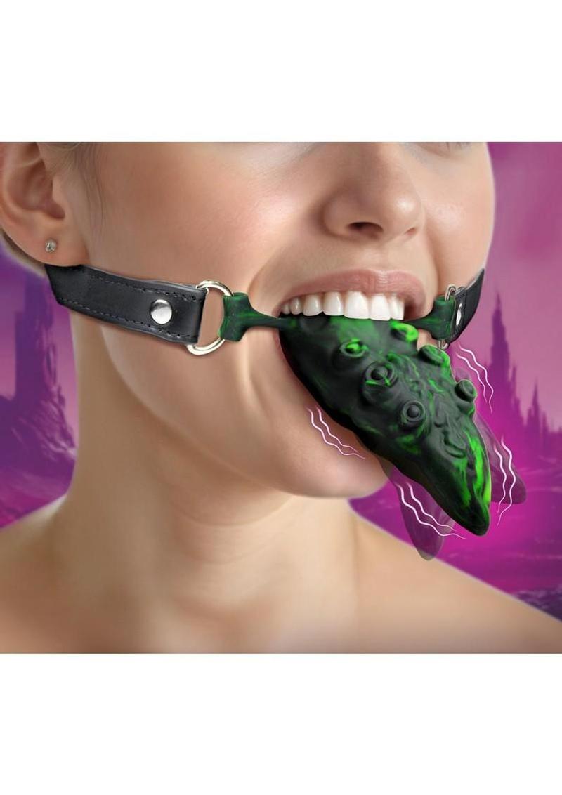 Creature Cocks Dragon's Lick Vibrating Rechargeable Silicone Oral Enhancer with Harness