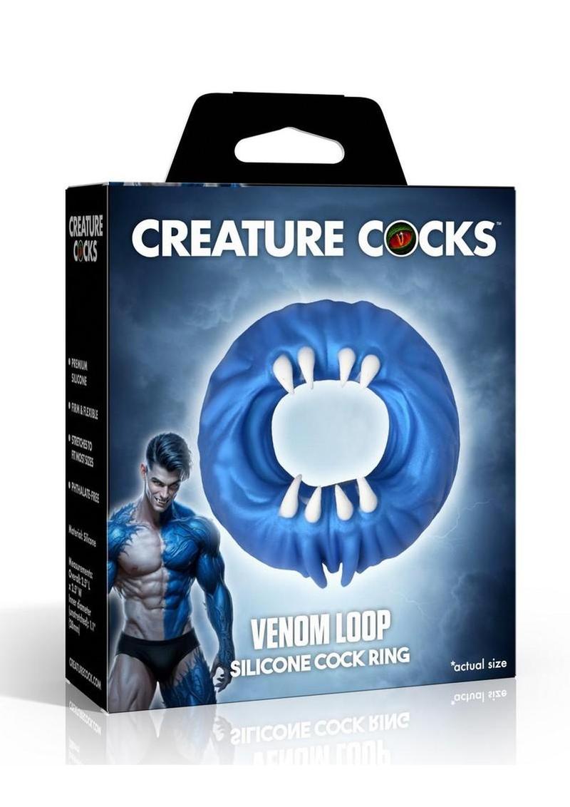 Creature Cocks Venom Loop Silicone Cock Ring - Blue/White