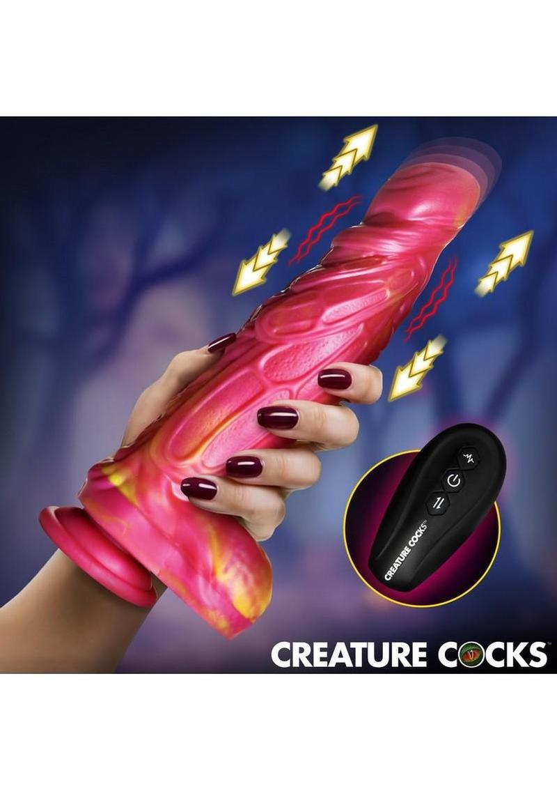 Creature Cocks Vespid Thrusting and Vibrating Silicone Dildo with Remote