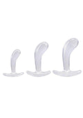 Crystal Jellies Curved Anal Trainer - Clear - 3 Piece/Set