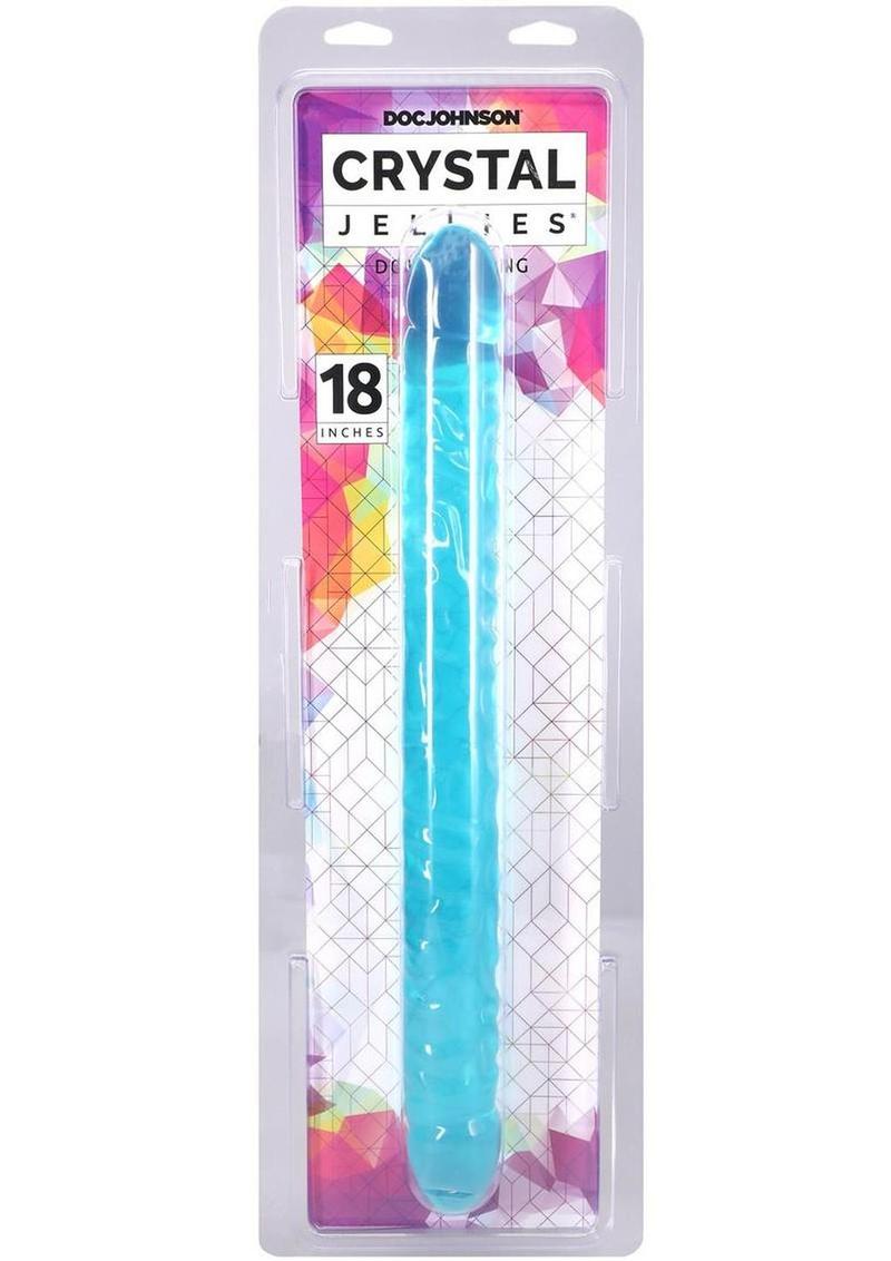 Crystal Jellies Double Dildo - Teal - 18in