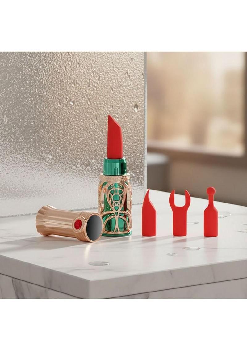 Emerald Kiss Lipstick Rechargeable Silicone Clitoral Stimulator