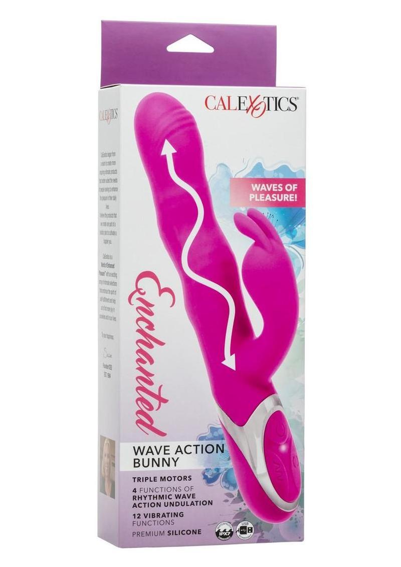 Enchanted Wave Action Bunny Rechargeable Silicone Vibrator - Pink