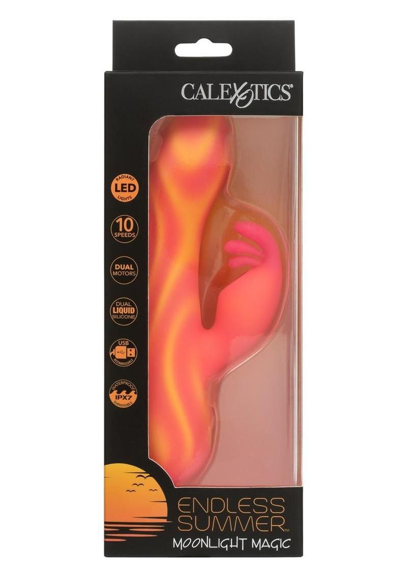 Endless Summer Moonlight Magic Dual Vibe Light-Up Rechargeable Silicone Massager - Orange