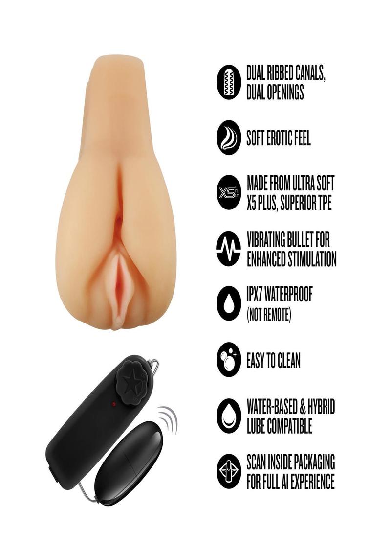 Enlust Jordyn Vibrating Masturbator - Pussy/Ass