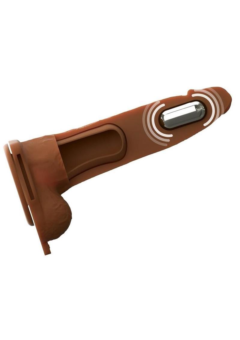 Fantasy X-Tensions Elite Vibrating Rechargeable Silicone Dual Density Hollow Strap-On