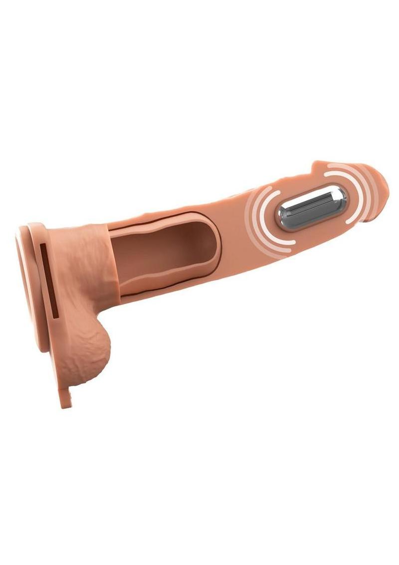 Fantasy X-Tensions Elite Vibrating Rechargeable Silicone Dual Density Hollow Strap-On