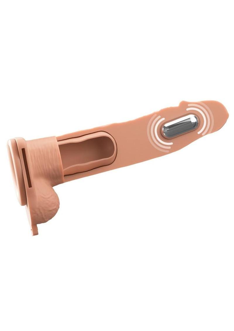 Fantasy X-Tensions Elite Vibrating Rechargeable Silicone Dual Density Hollow Strap-On