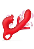 Flickers Kissing and Flicking Silicone Vibrator - Red