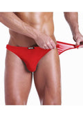Fundies Rip It Off Bikini with Red Satin Ribbon - Red - One Size