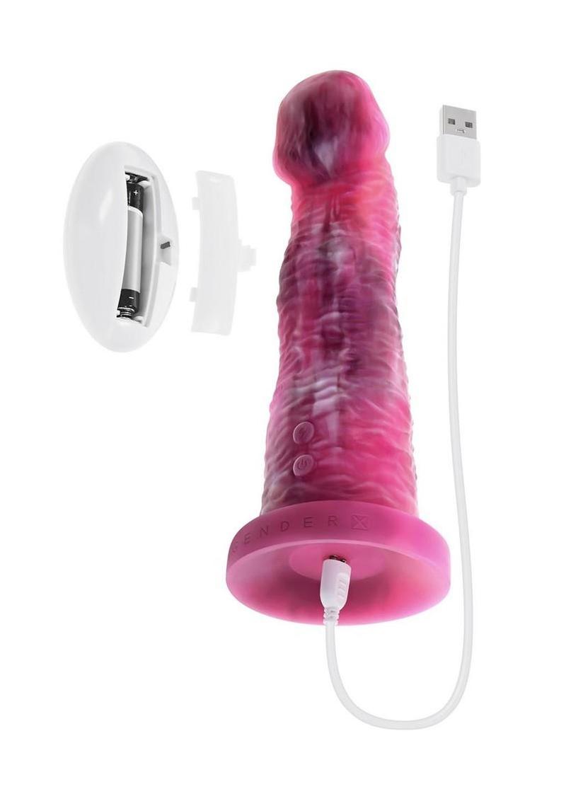 Gender X Whimsical Rechargeable Silicone Vibrating Dildo with Remote Control