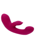 Gentle Persuasion Rechargeable Silicone Vibrator with Clitoral Stimulator - Red