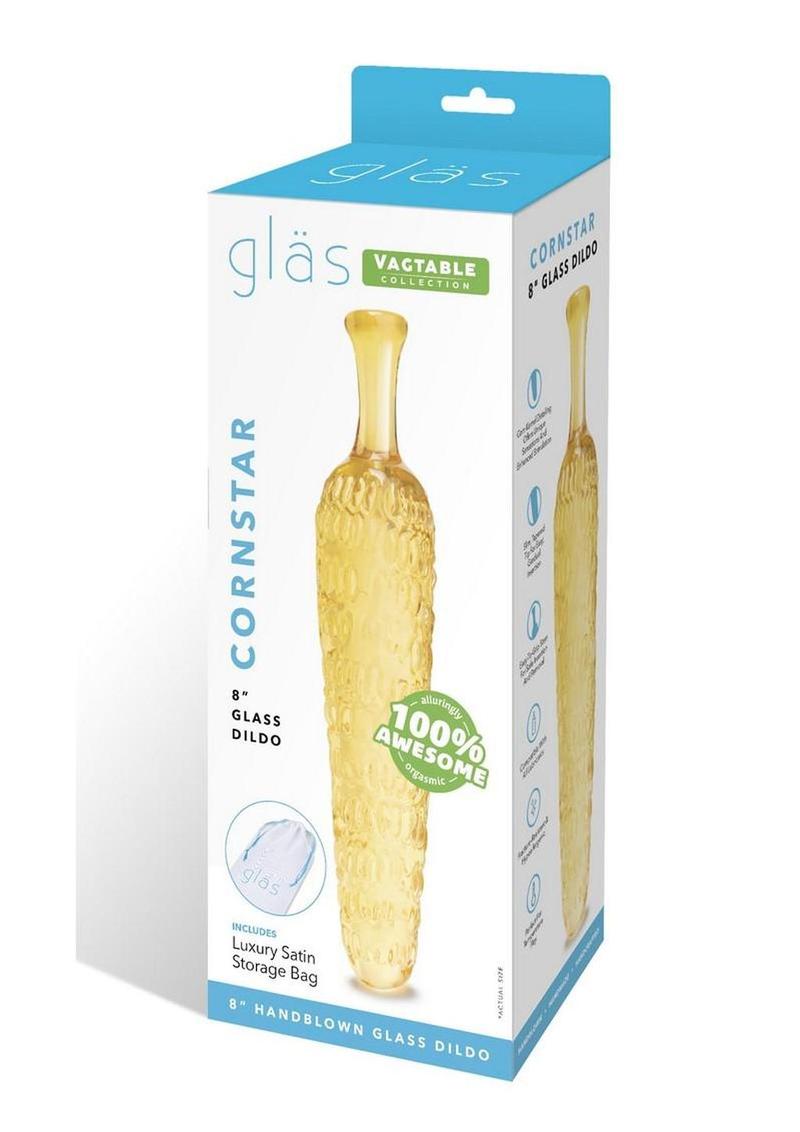 Glas Cornstar 8 Glass Dildo - Yellow