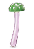 Glas Magic Mushroom Glass Dildo - Green/Pink - 7.5in