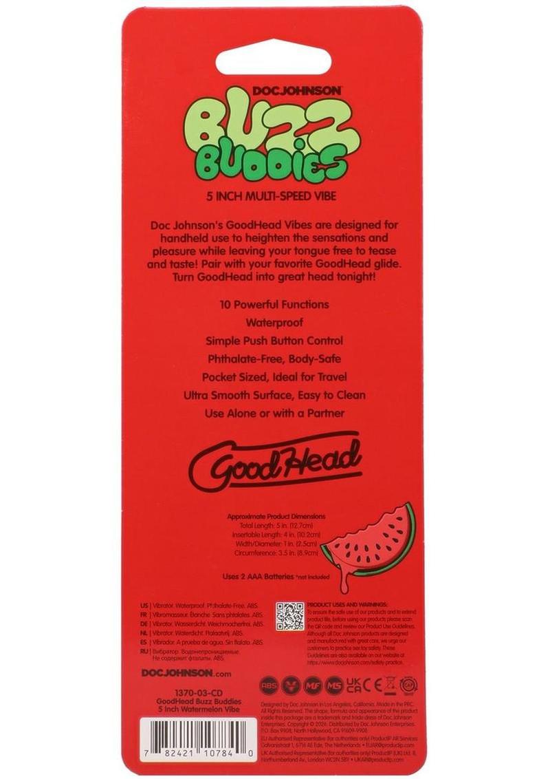 Goodhead Buzz Buddies Watermelon 5in Vibe