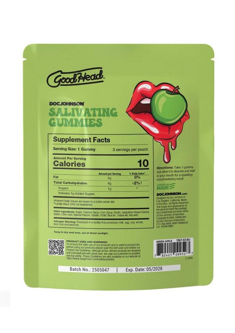 Goodhead Salivating Gummies (3pcs Per Pouch - Green Apple - Bulk