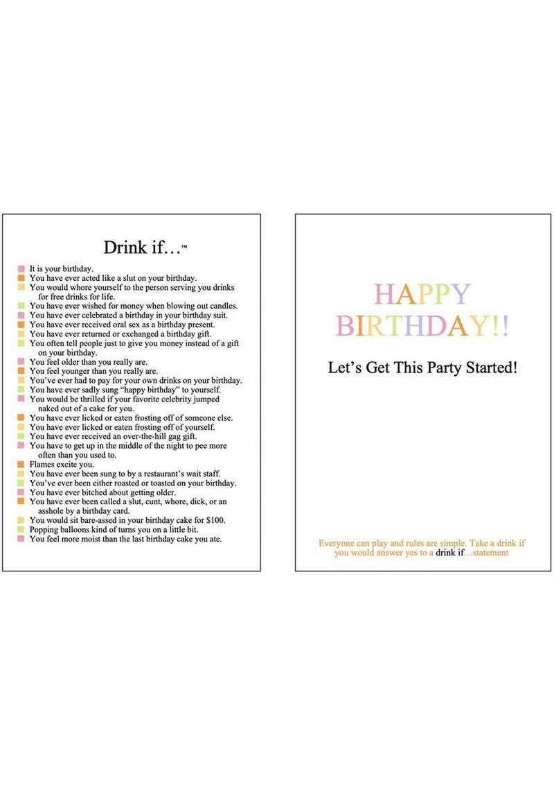 Greeting Card - Drink If... Card Game