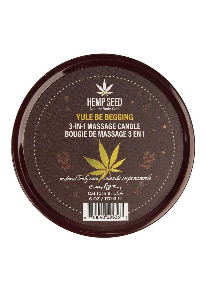 Earthly Body Hemp Seed 3-In-1 Massage Candle - Yule Be Begging - 6oz
