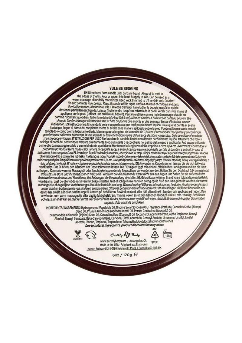 Earthly Body Hemp Seed 3-In-1 Massage Candle - Yule Be Begging - 6oz