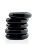 Hunkyjunk Jacker 5 Stack Super-Strong Cockrings - Black - 5 Pack