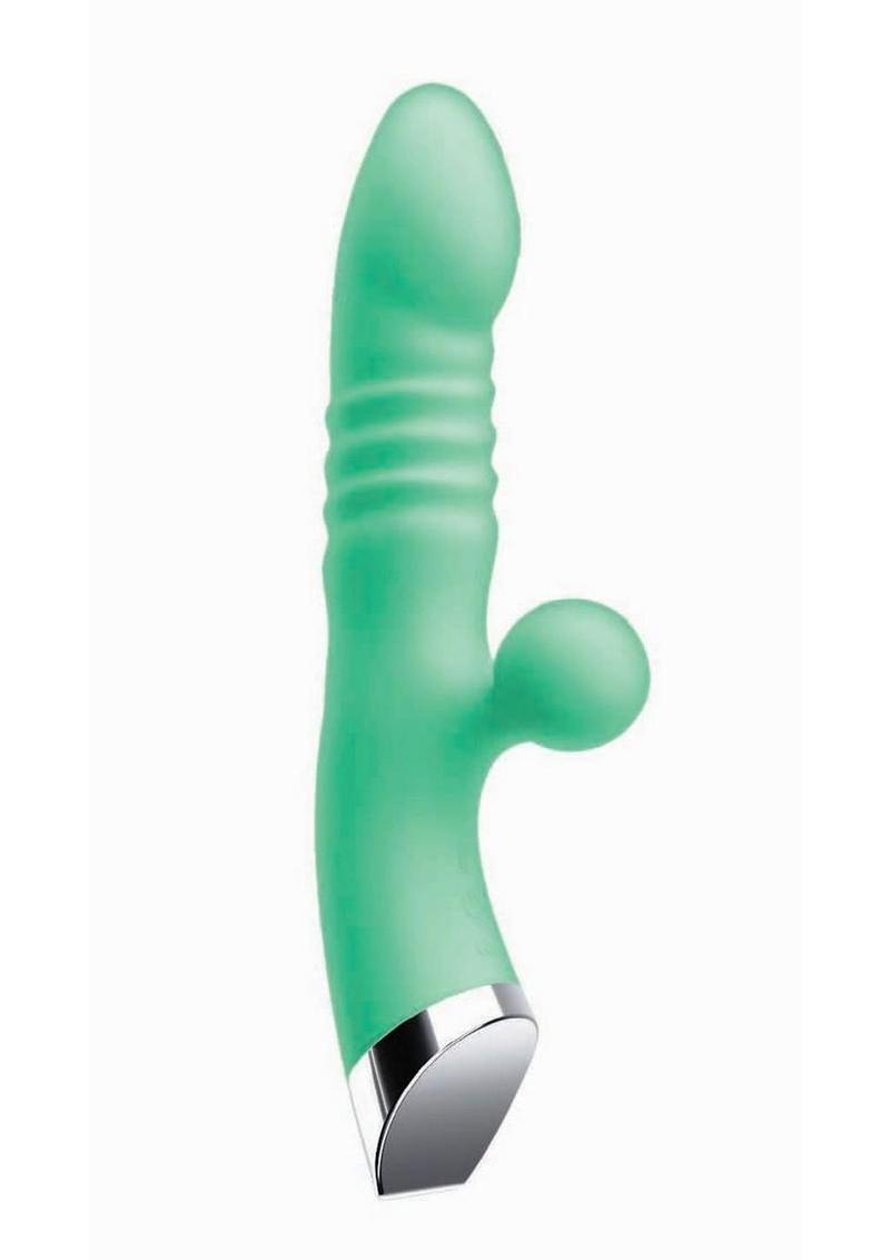 Intruder Thrust Rechargeable Silicone Pleasure Vibrator - Mint
