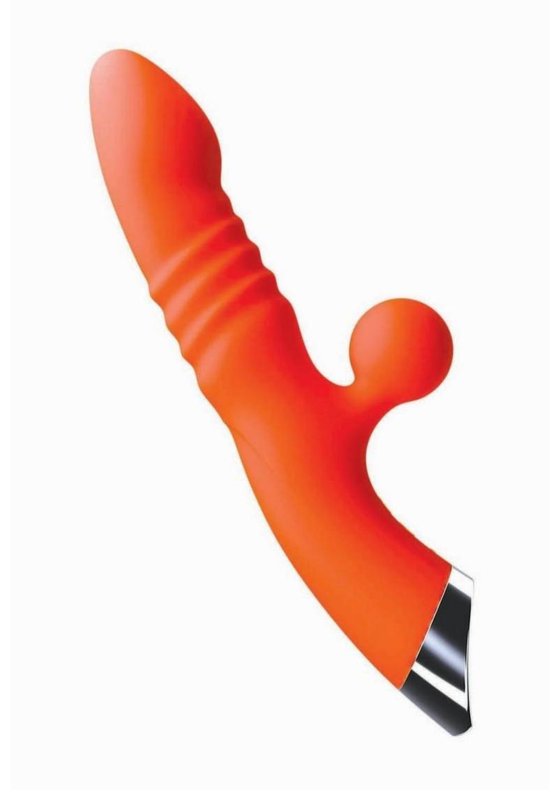Intruder Thrust Rechargeable Silicone Pleasure Vibrator - Tangerine