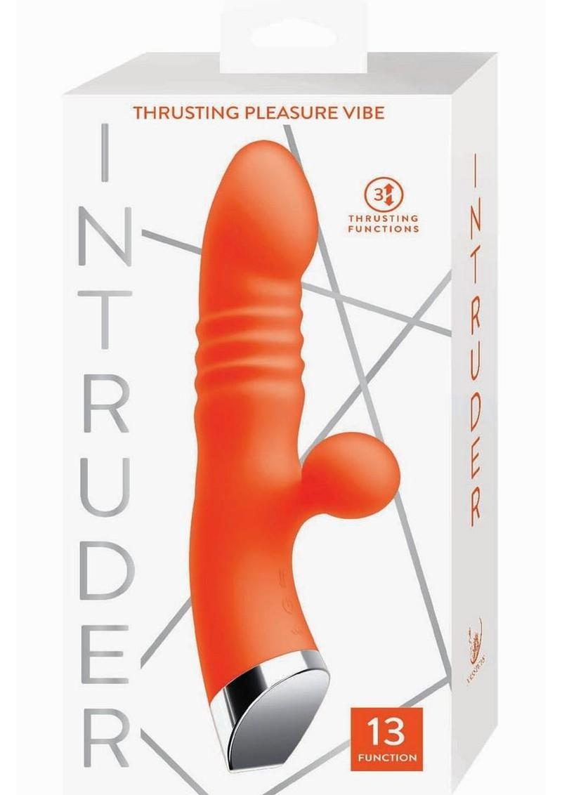 Intruder Thrust Rechargeable Silicone Pleasure Vibrator - Tangerine