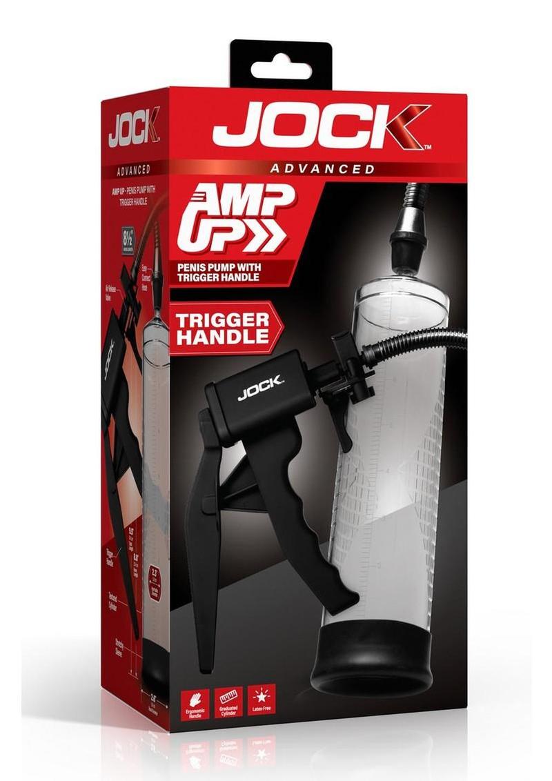 Jock Amp Up Penis Pump with Trigger Handle - Black/Clear